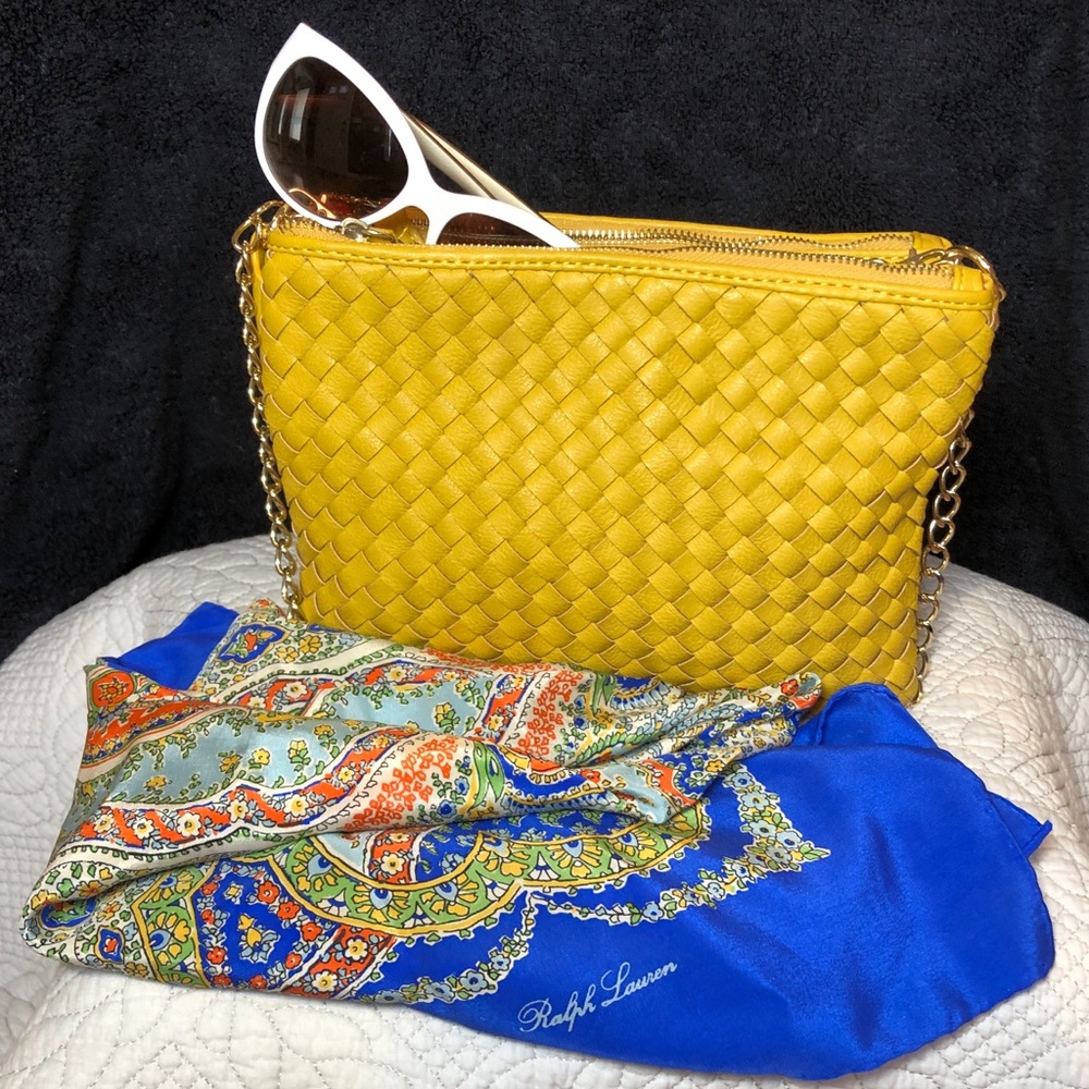 Sondra Roberts Woven Crossbody Chain Bag